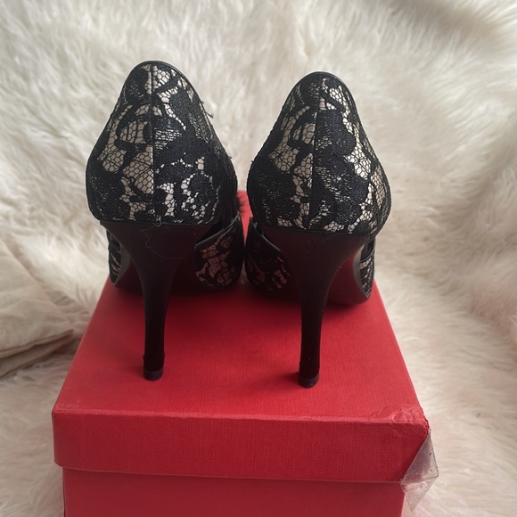 Valentino Mink/Jeweled Black & Nude Heels - Picture 7 of 13